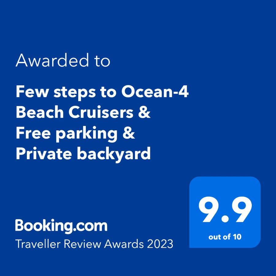 Few Steps To Ocean-4 Beach Cruisers & Free Parking & Private Backyard Jacksonville Beach Exterior photo